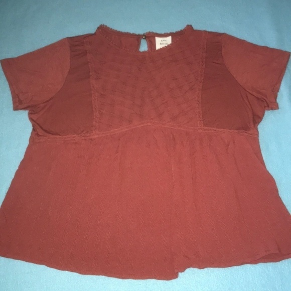 𝅺KNOX ROSE rust colored button keyhole in back beautiful details NEW size XL - Picture 1 of 6